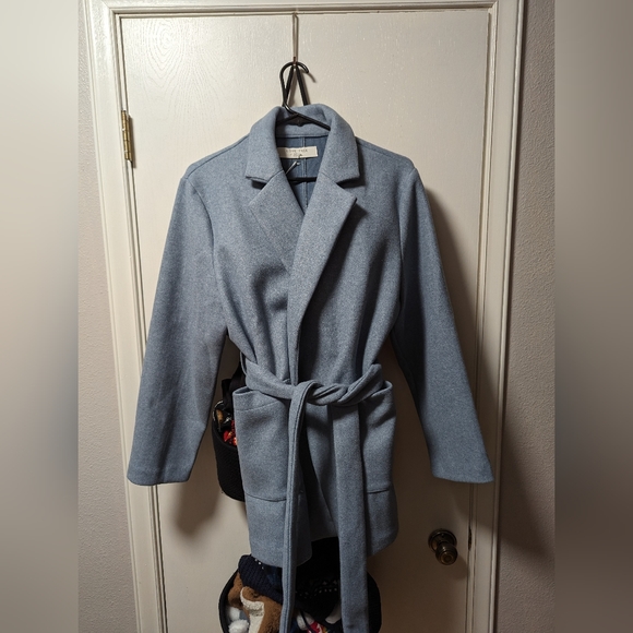 Blue belted wrap coat - Nordstrom Rack - Picture 1 of 10